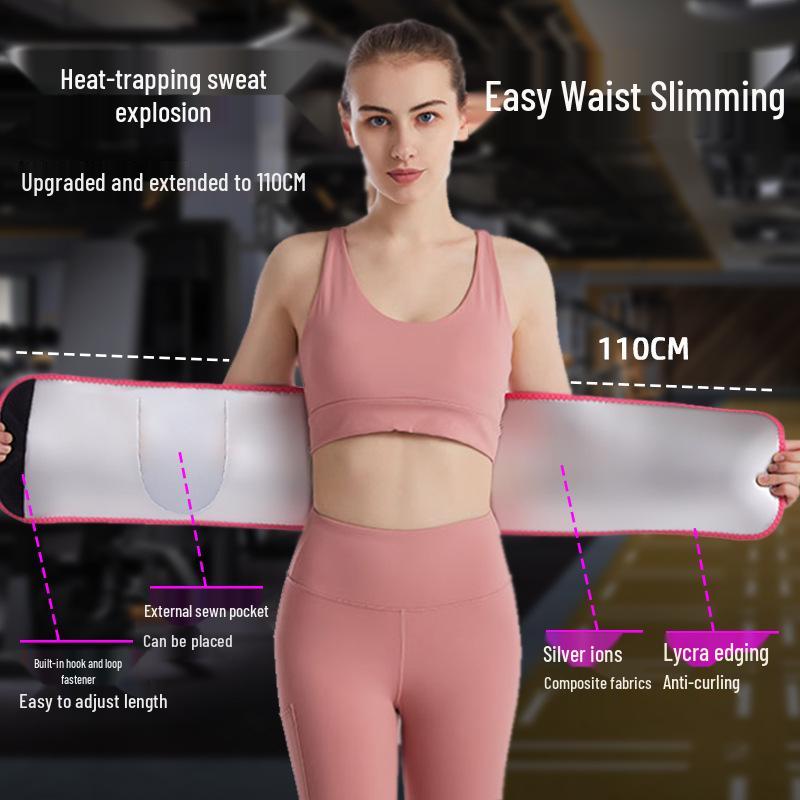 Silver Ion Waist Belt: Fitness & Yoga Sweat Wrap for Running and Fat Burning