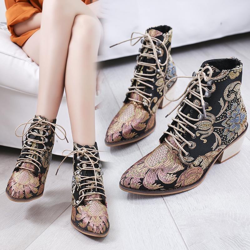 polyurethane Ankle Boots for Women High Heel Boots Sexy Pointed Toe Winter Fashion Shoes Woman Botas