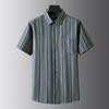 Men's Plus Size Lightweight Striped Cotton Shirt