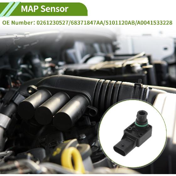 Manifold Absolute Pressure MAP Sensor for Ram 1500 2011-2019 No.0261230527/68371847AA/5101120AB/A0041533228 1 Pc
