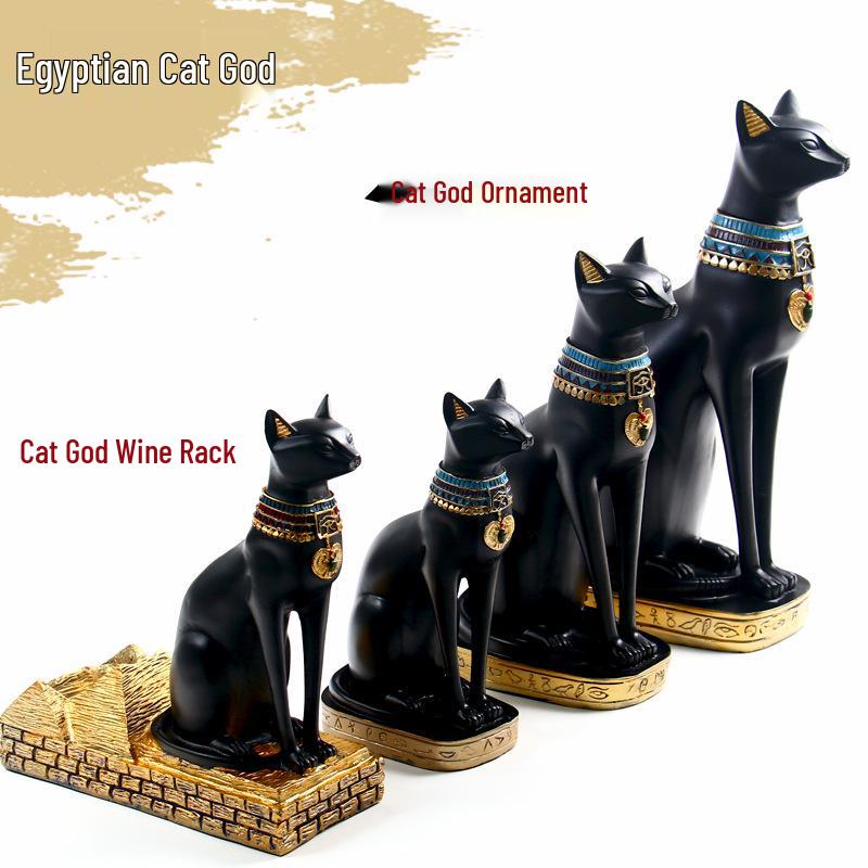 Katze Ägyptische Ornamente Harz Gott Exotisch Stilvoll Wohnkultur Geschenk