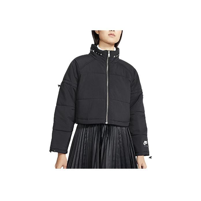 Nike Air Warm Short Sports Stand Collar Cotton Jacket Women Jackets Black CU5841-010