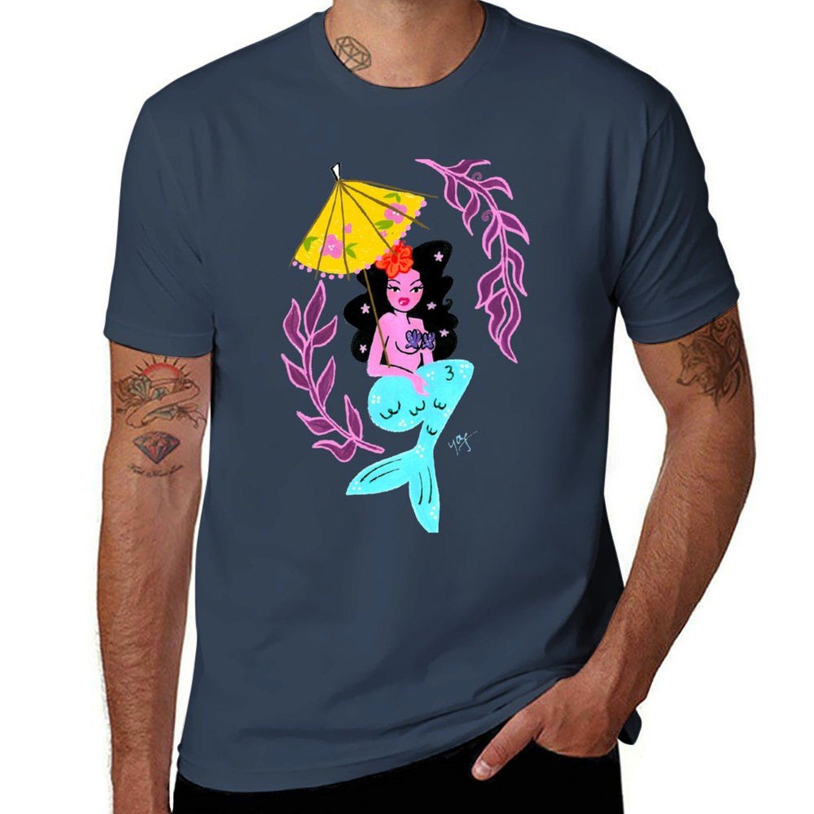 Cocktail Mermaid TShirt Work Wear Lightweight Tee S