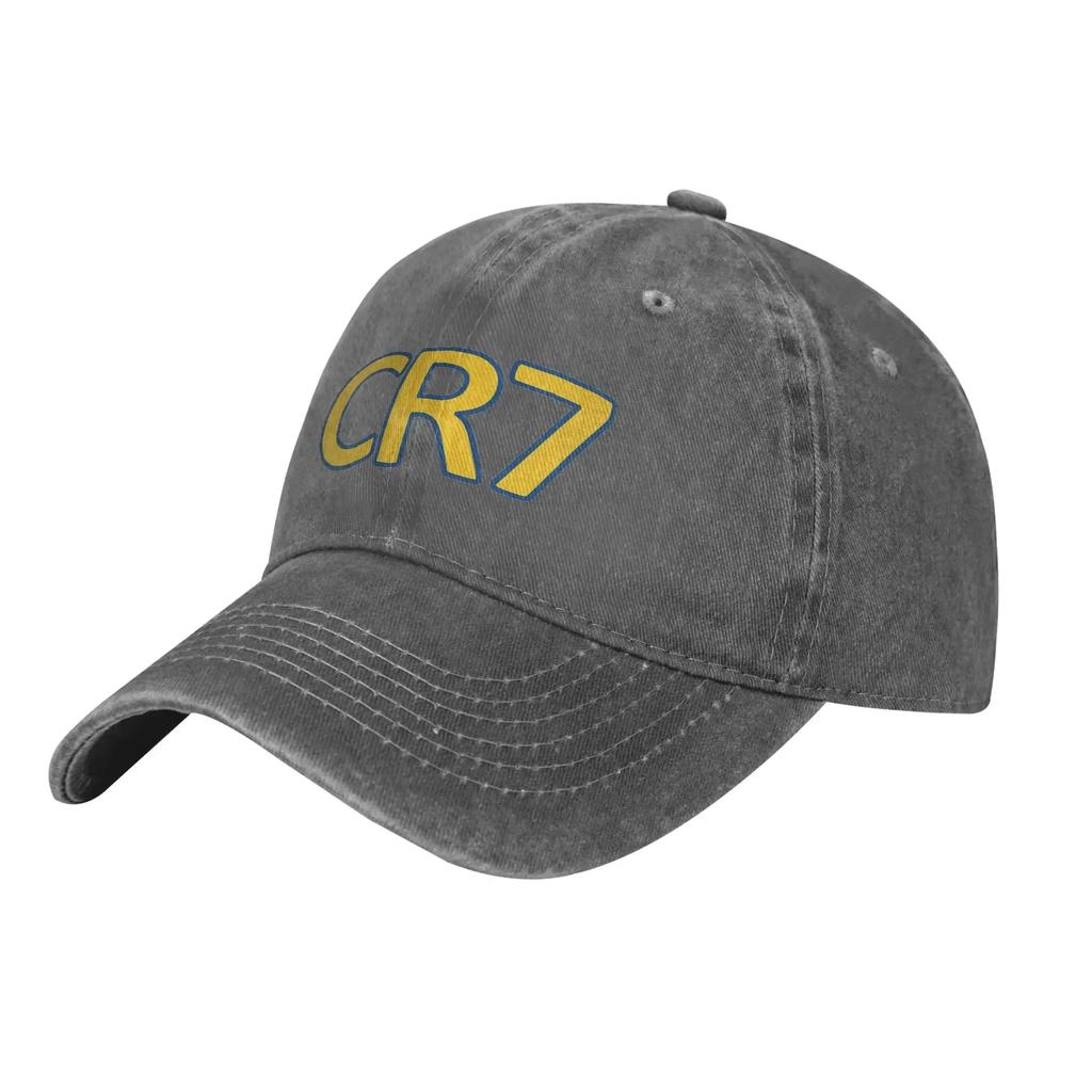 Vintage Number CR7 Football Baseball Caps for Men Women Distressed Denim Snapback Hat Soccer Outdoor Travel Soft Caps Hat