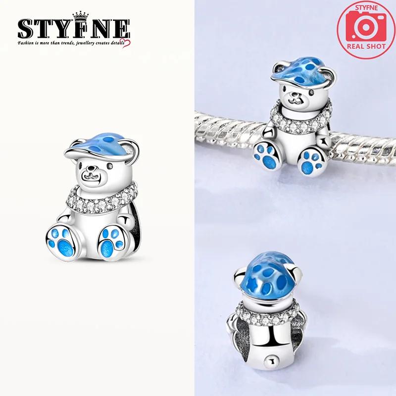 

Cute Blue Hip-Hop Bear Charms Copper Original Beads Fit Originalcharms Bracelet Beads Jewelry Gifts For Women