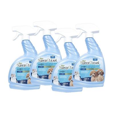 Desodorante para Mascotas Bellbird Super Clean, 1L, 4 unidades, champú coreano para mascotas