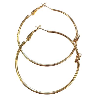 [R8104] - Silver 'Choreography' Hoop Earrings Ø 50 Mm 2 Mm (node)