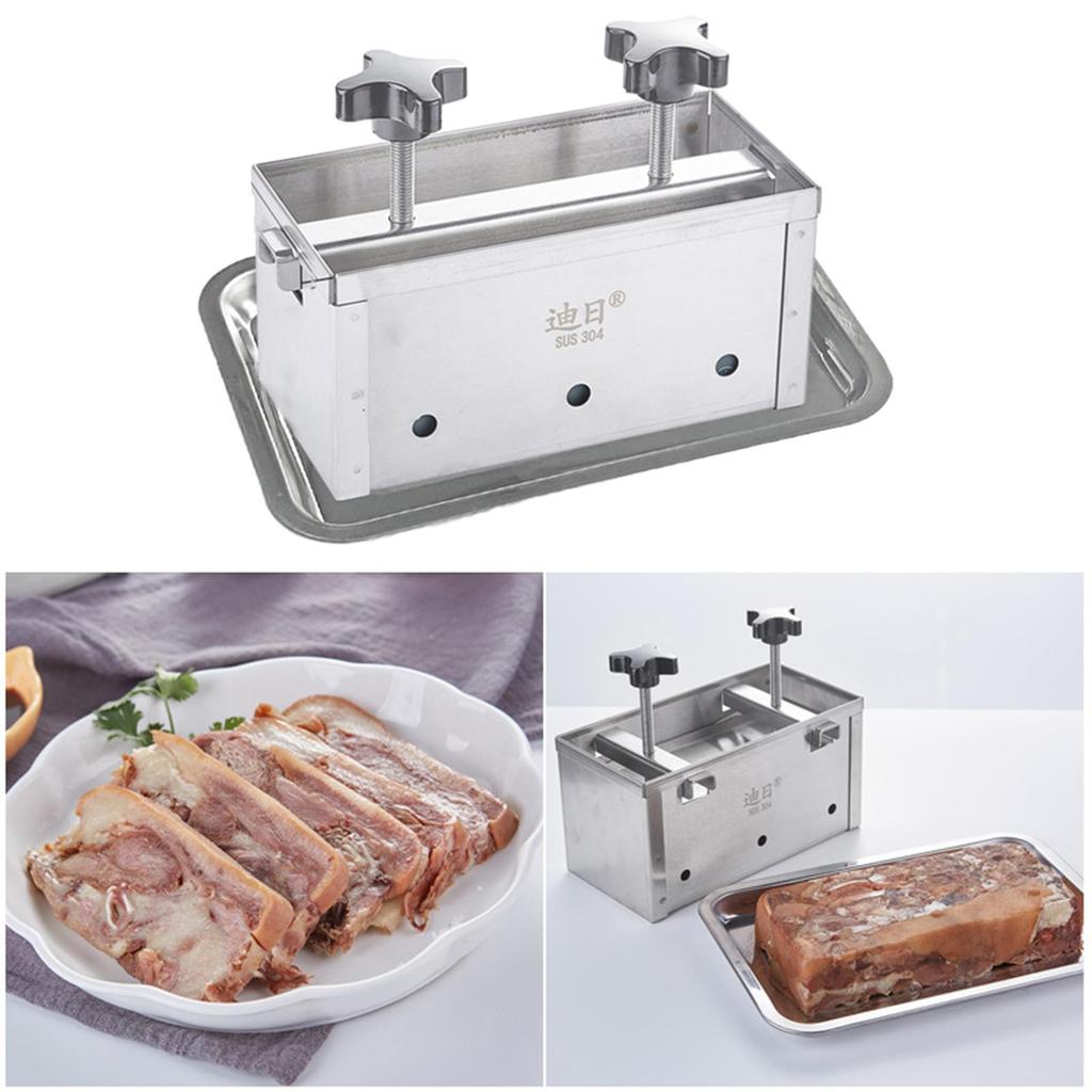 Scatola Stampo Pressione Carne di Prosciutto in Acciaio Inossidabile per Preparazione Hamburger per Pranzo