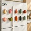 Creative Kitchen Organization Tools Mini Ceramic Vase Fridge Magnets, Cute Tiny Flower Magnets for Refrigerator Accessories Artificial Flowers,