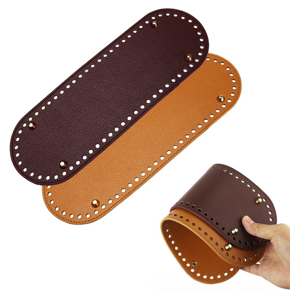 30x10cm Langer Boden für Stricktasche PU-Leder Taschenboden DIY Handgemachte Böden Häkelunterlage mit Löchern Handtaschenherstellung Zubehör