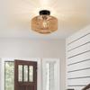 Chinese Retro Handmade Wicker Chandelier Ceiling Light Wabi-sabi Rattan Pendant Lights for Restaurant Bedroom Teahouse Study E27