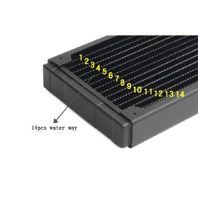 FREEZEMOD computer water cooling Copper radiator 14 flat tube single layer copper fin for 12cm fan. TSRP-TW360
