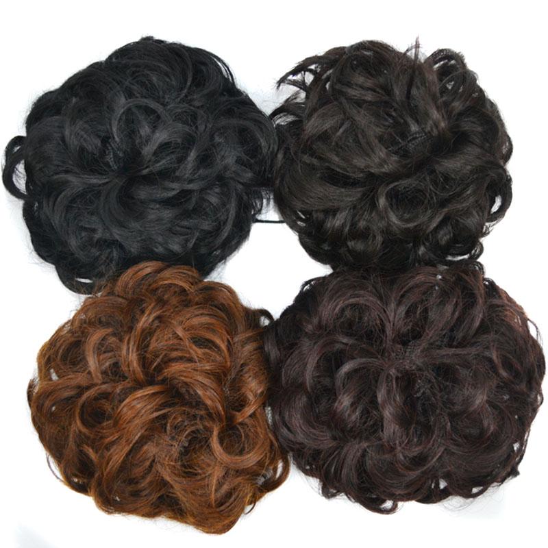 Chignon Updo Elastic Drawstring Hair Bun Pad In Black Brown Colors Straight Curly Hairpieces for Women Ladies