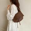 Women's French Style Personalized Woven Pattern Embossed Armpit Bag with Elegant Temperament, Commuting Style Shoulder Bag