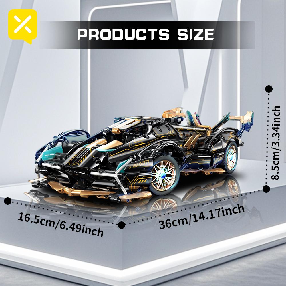 ToylinX Supercar Building Block Toy 1:14 ABS Material Age 14+ Optional Power Group Christmas Gift for Adults and Kids With Box