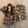 WTEMPO Autumn Winter Thickened Plush Plaid Shirts Women's Vintage Chic Loose Casual Warm Shirt Coats with Buttons
