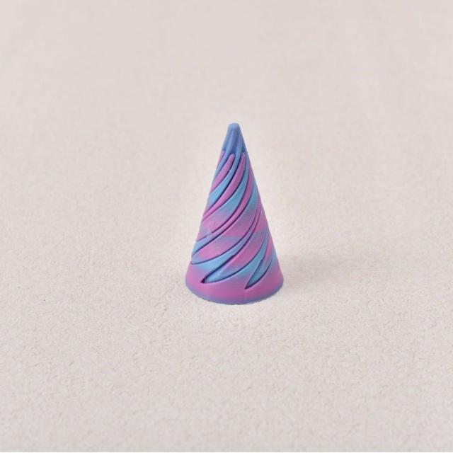 3D Printed Spiral Cone Helix Pyramid Fidget Toy Passthrough Illusion Sculpture Stress Relief Fingertip Decompression Toy