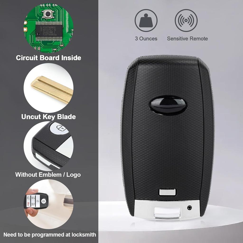 Keyless Entry Remote 6 Buttons Proximity Key Fob Replacement for Kia Sedona 2015 2016 2017 2018 2019 2020 2021(FCC:SY5YPFGE06 P/N:95440-A9300 ID47