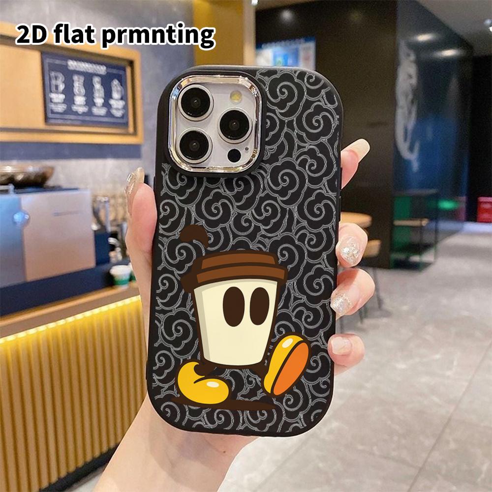 Phone Case: 2D Flat Design Suitable for iPhone 18 17 16 15 14 13 Pro Protective Case, Couple Style, Little Coffee Cup Character, Christmas and Hallowe