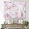 Süßes Mädchen Wandteppich Hippie Blume Wandbehang für Schlafsaal Zuhause Wandkunst Dekor