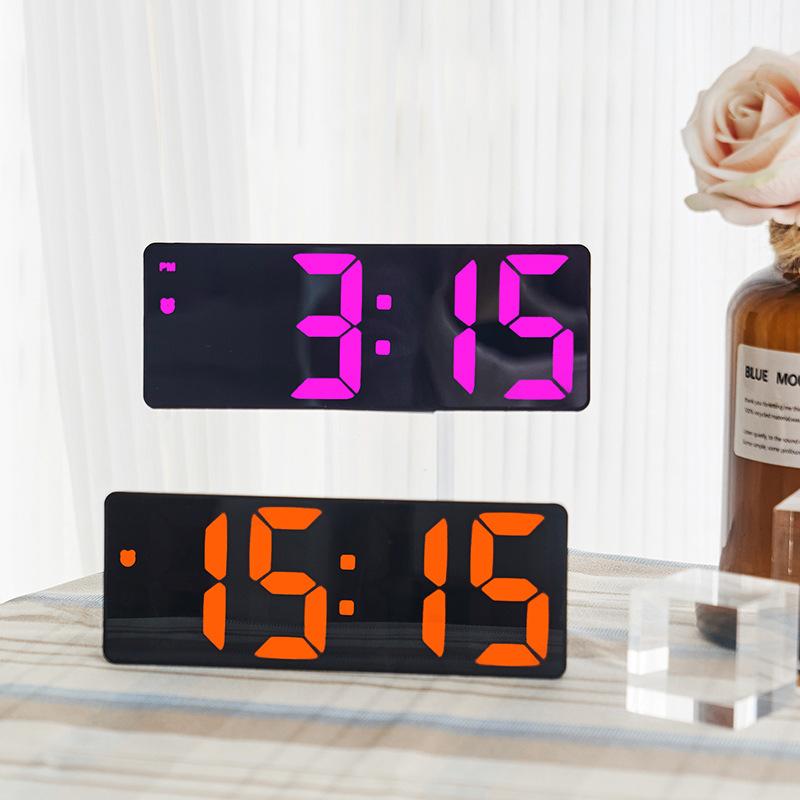 Electronic Clock with Bright Large Display and Voice Control Designed for Time Alarm Calendar and Temperature Monitoring
