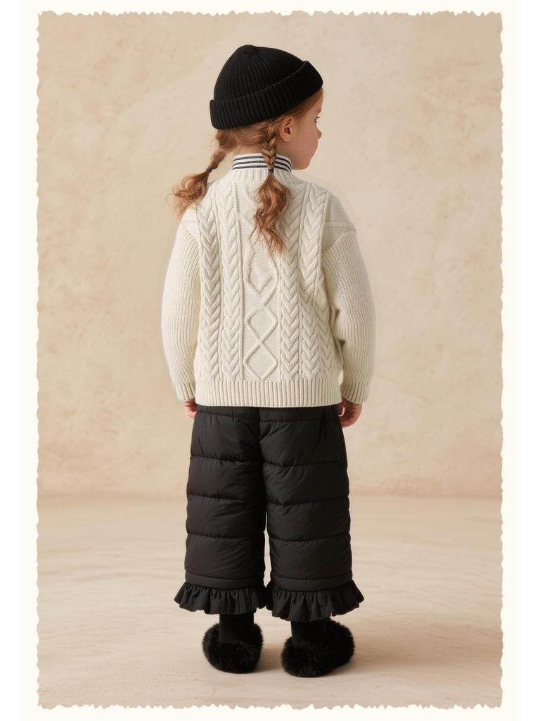 2025 Winter Mädchen Süßer & Vielseitiger Strickcardigan aus Merinowolle