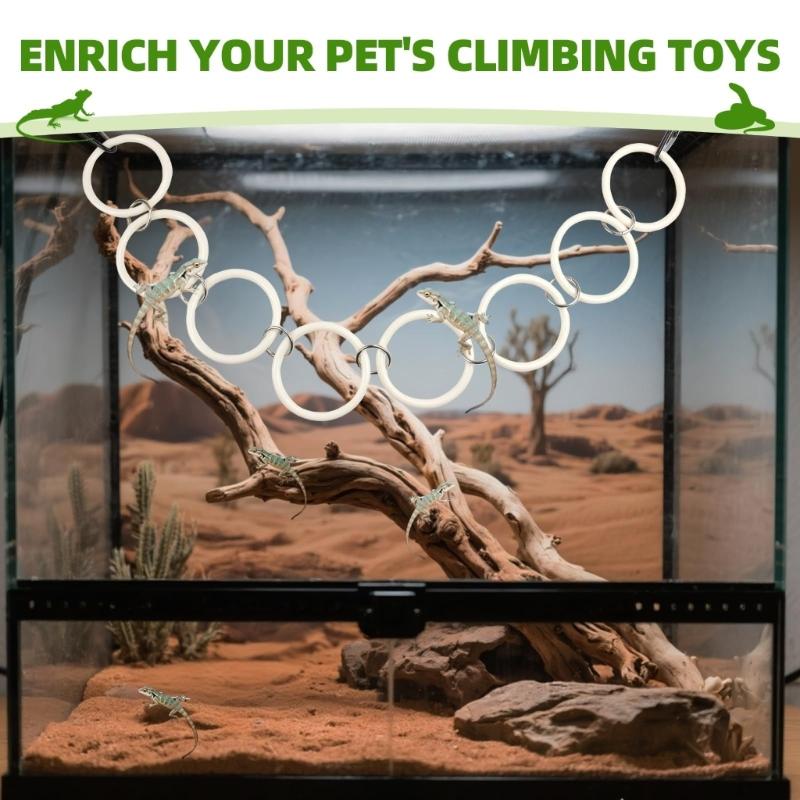 Interactive Reptiles Activity Climbing Chain With Scratchproof Acrylic For Reptiles Pet Habitat Enrichment Accessories