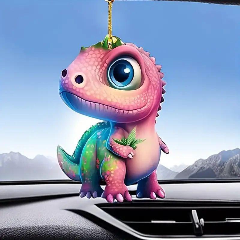 Dinosaur Cartoon Charming Acrylic Car Decoration Accessory For Interiors Stylish