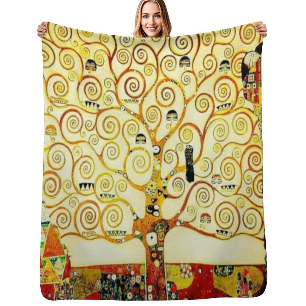 Der Lebensbaum von Gustav Klimt Jugendstil Symbolismus Wohndecke Farbecht Langlebig Wohndecke