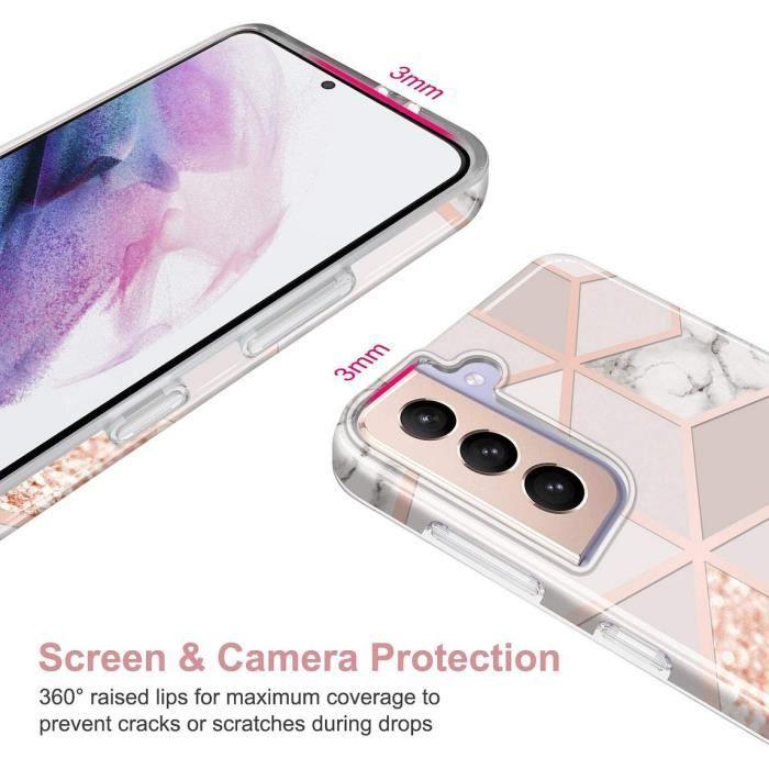 Coque de protection - BOOLING - Samsung Galaxy S21 - Slim TPU - Rose - Antichoc et anti-rayures