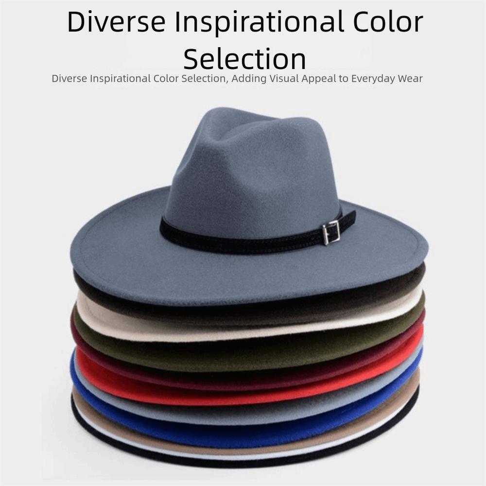 Wide Brim Winter Felt Hats Formal Occasion Woolen Hats British Fedora Hat  Autumn and Winter
