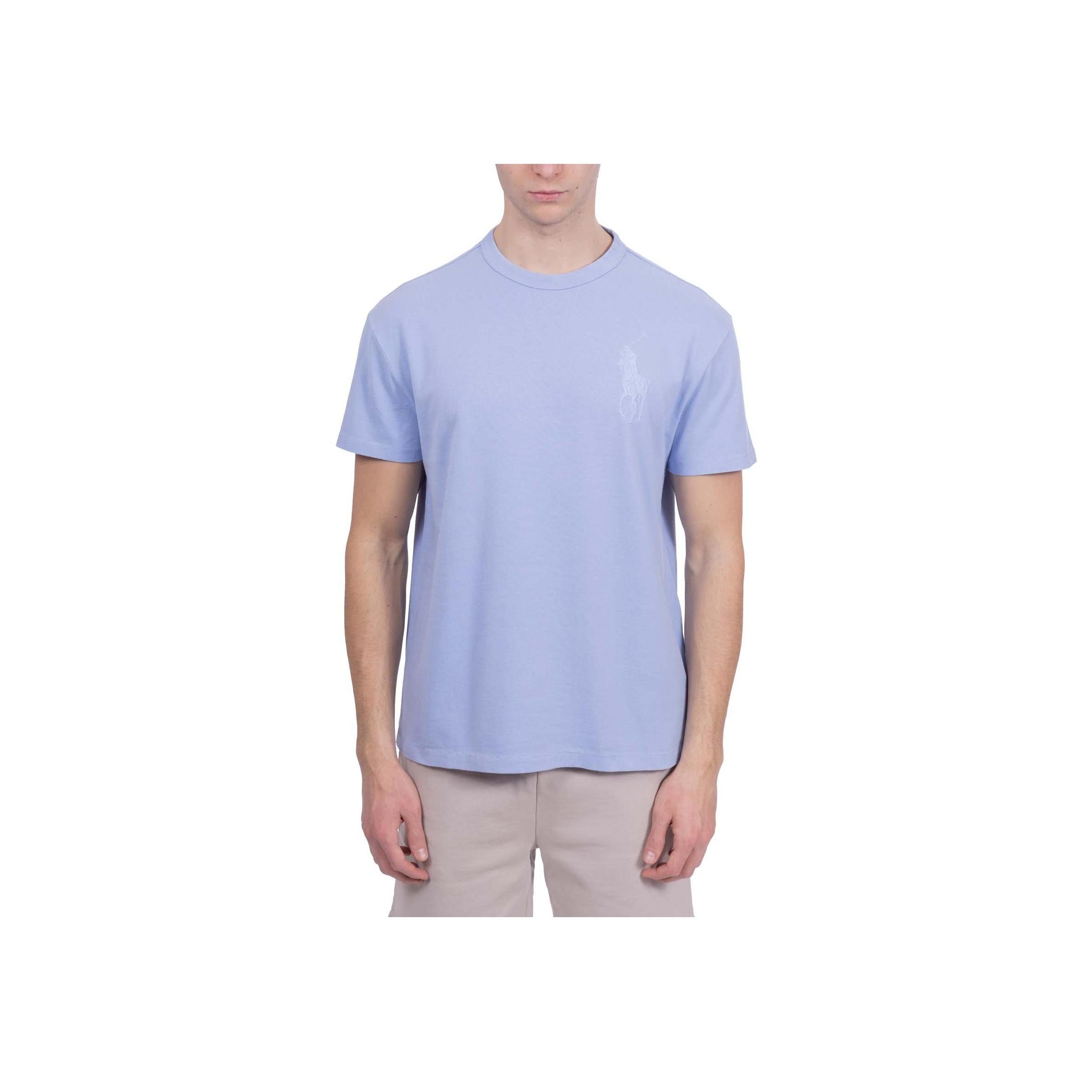 

Футболка мужская Polo Ralph Lauren с вышивкой логотипа, свободного кроя, с круглым вырезом и короткими рукавами, светло-голубая, 710936509-008 L