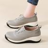 Damen Plateau Loafers Mokassins Casual Slipper Dicke Sohle Elevator Shake Schuhe für Mutter Übergröße