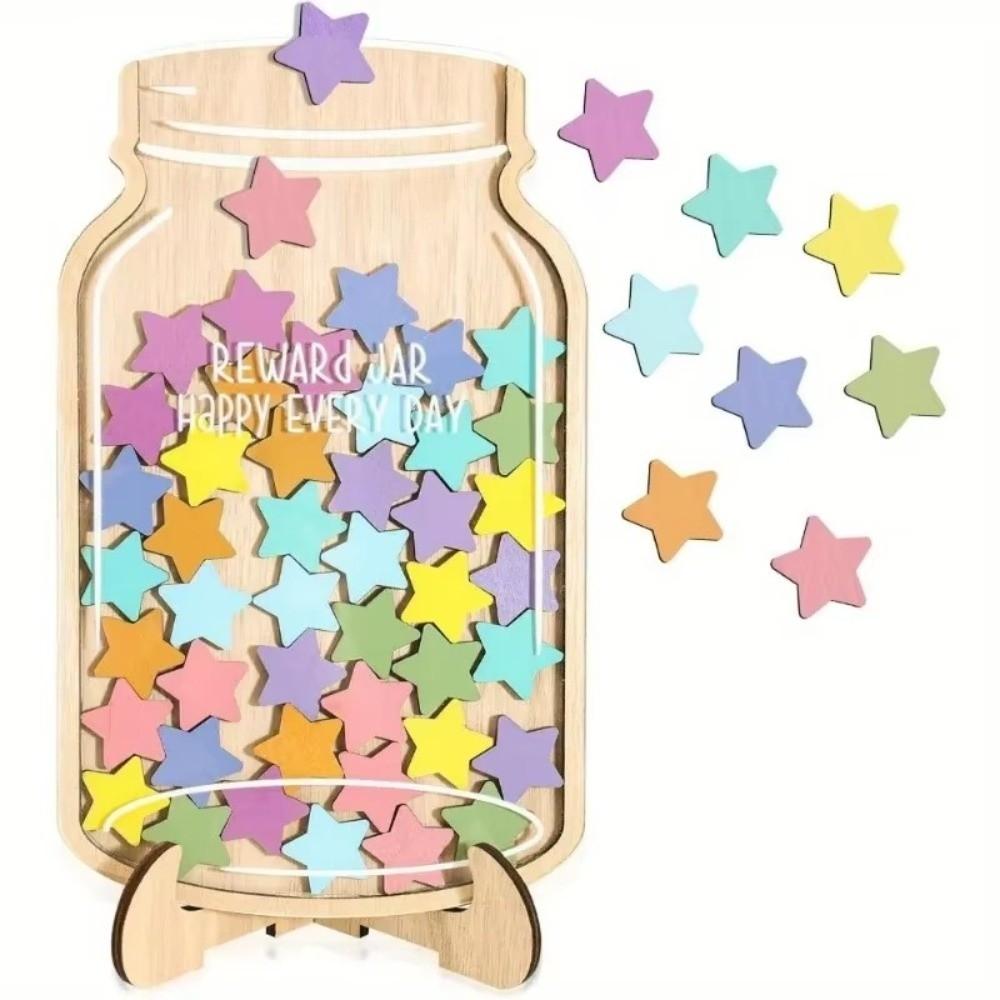 Interactive Star Reward Jars with 45 Stars Self-discipline Reward Bottle Back To School Gifts