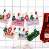 50pcs Christmas Wooden Clips New Year Party Decoration Photo Wall Clip DIY Christmas Ornaments Decorations for Home Xmas Tree