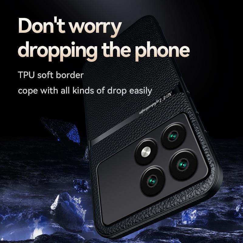 För Xiaomi Poco X6 Pro 5G Skal Bil Magnetisk Hållare Läderskydd För PocoX6Pro Poko Little X 6 Pro X6Pro 5G Mjukt Silikon Coque