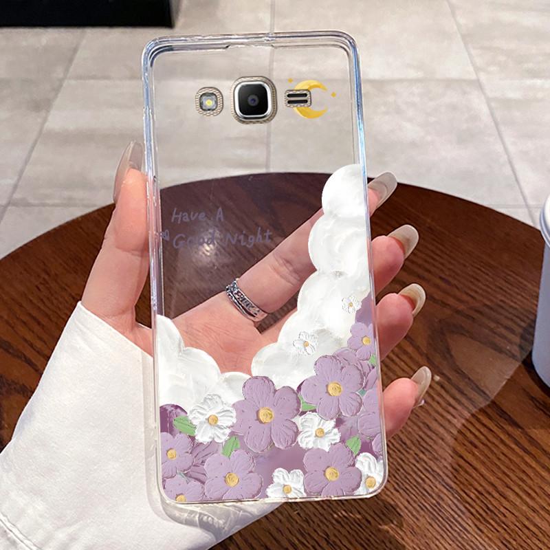 Casing For Samsung J2 Prime/G532/J2 ACE/Grand Prime Plus/G530 Aesthetic Fashion Cute Cat Soft Back Cover Transparent Phone Case