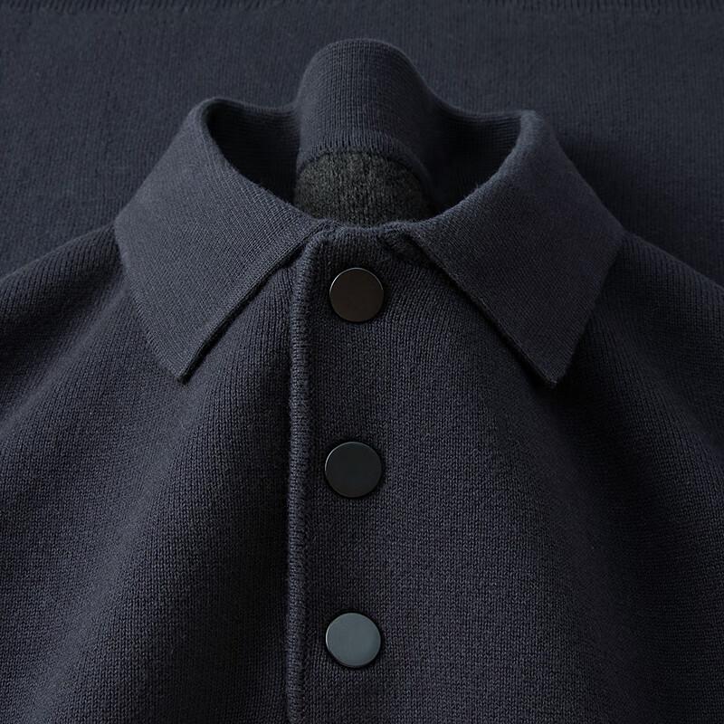 

Мужской вязаный свитер FAPAI из 59% хлопка и мериносовой шерсти, с лацканами и застежкой половинной планкой M 48