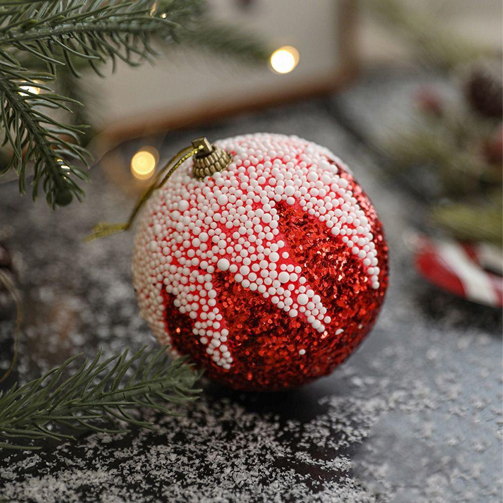 Colorful Foam Sequin Christmas Balls Shatterproof Christmas Tree Ornaments Holiday Party Decor