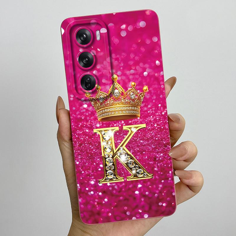For OPPO Reno 12 Pro 5G Case Crown Letters Liquid Silicone Phone Cover For OPPO Reno12 Reno 12 12Pro Coque CPH2625 CPH2629 Funda