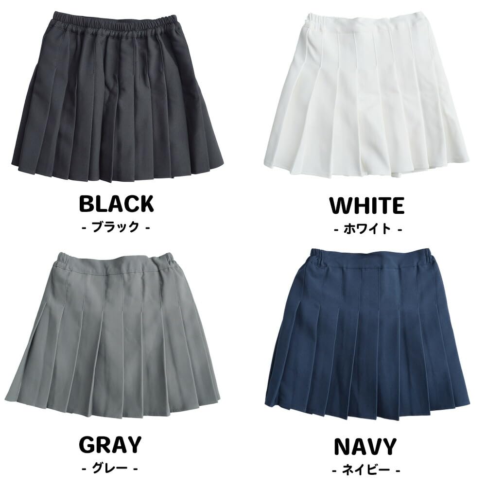 Kids Pleated Mini Skirt with Skirt Entrance Entrance Graduation Graduation Pos Gb190314299 110cm Black [CLARAH] Skirt, Skirt, Girls' Pants, Pants,