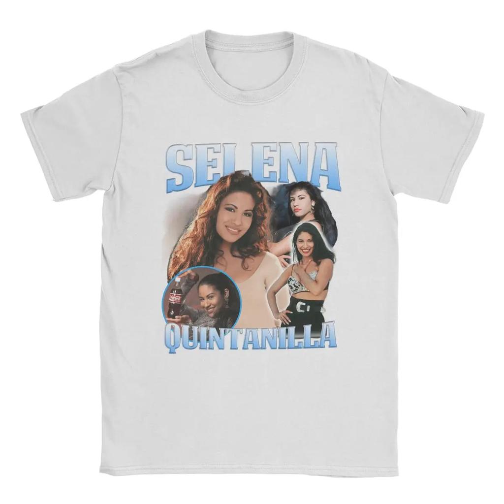 Men's Selena Quintanilla T Shirts Pure Cotton Clothing Vintage Short Sleeve Round Collar Tee Shirt Adult T-Shirt
