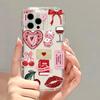Pink Bowknot Cherry Phone Case For IPhone 17 Air 15 16 13 11 12 14 Pro Max 7 8 Plus Air 16e XR Shockproof Soft Clear Cover Coque