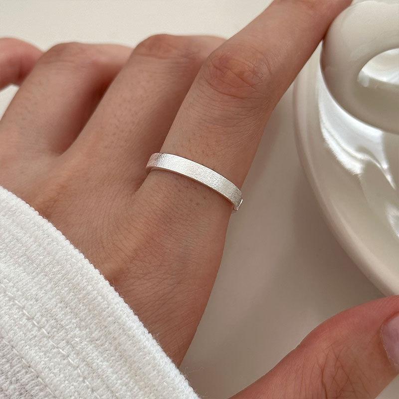 Korean INS Niche Design: 925 Sterling Silver Minimalist Irregular Pleated Texture Open Ring for Women