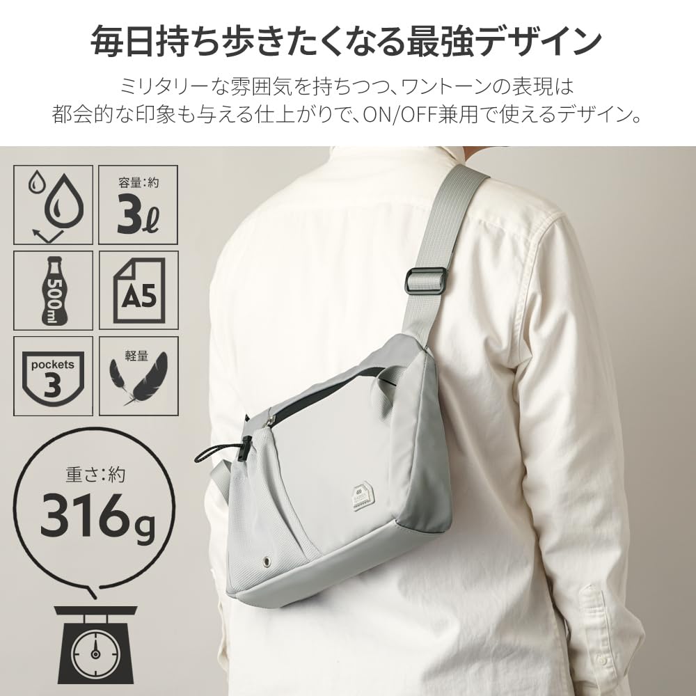 Meden Equipment Shoulder Bag Khaki Men's eqpk-02