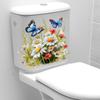 Mildew-proof Butterfly Flower Removable Stickers Easy To Paste Toilet Lid Decals  Bedroom