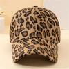 Leopard Print Suede Baseball Cap for Men and Women Stylish Curved Brim Outdoor Sun Protection Sun Hat Adjustable Retro Style