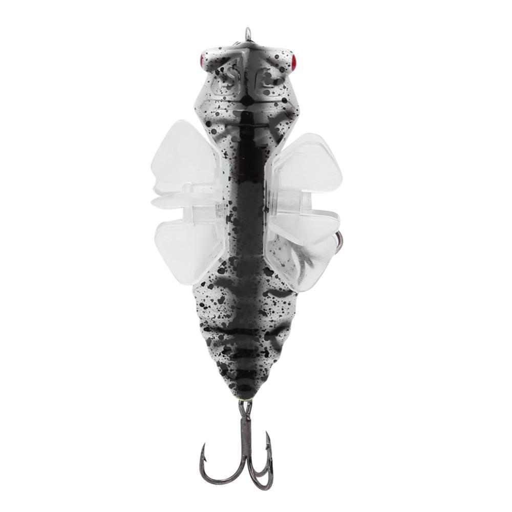 2PCS with RTreble Hook Cicada Fish Catcher 7.5cm Length Artificial Fishing Lure  Lake Fishing