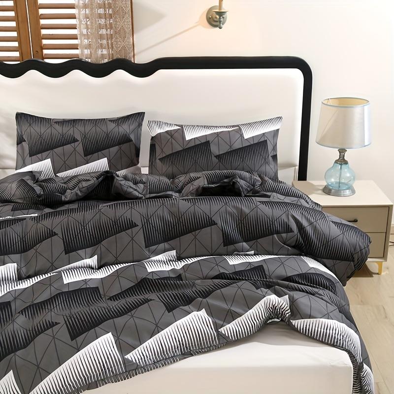 3pcs Polyester Printed Floral Soft Skin-Friendly Quilt Cover Three-Piece Set (One Quilt Cover Plus Two Pillowcases) Suitable