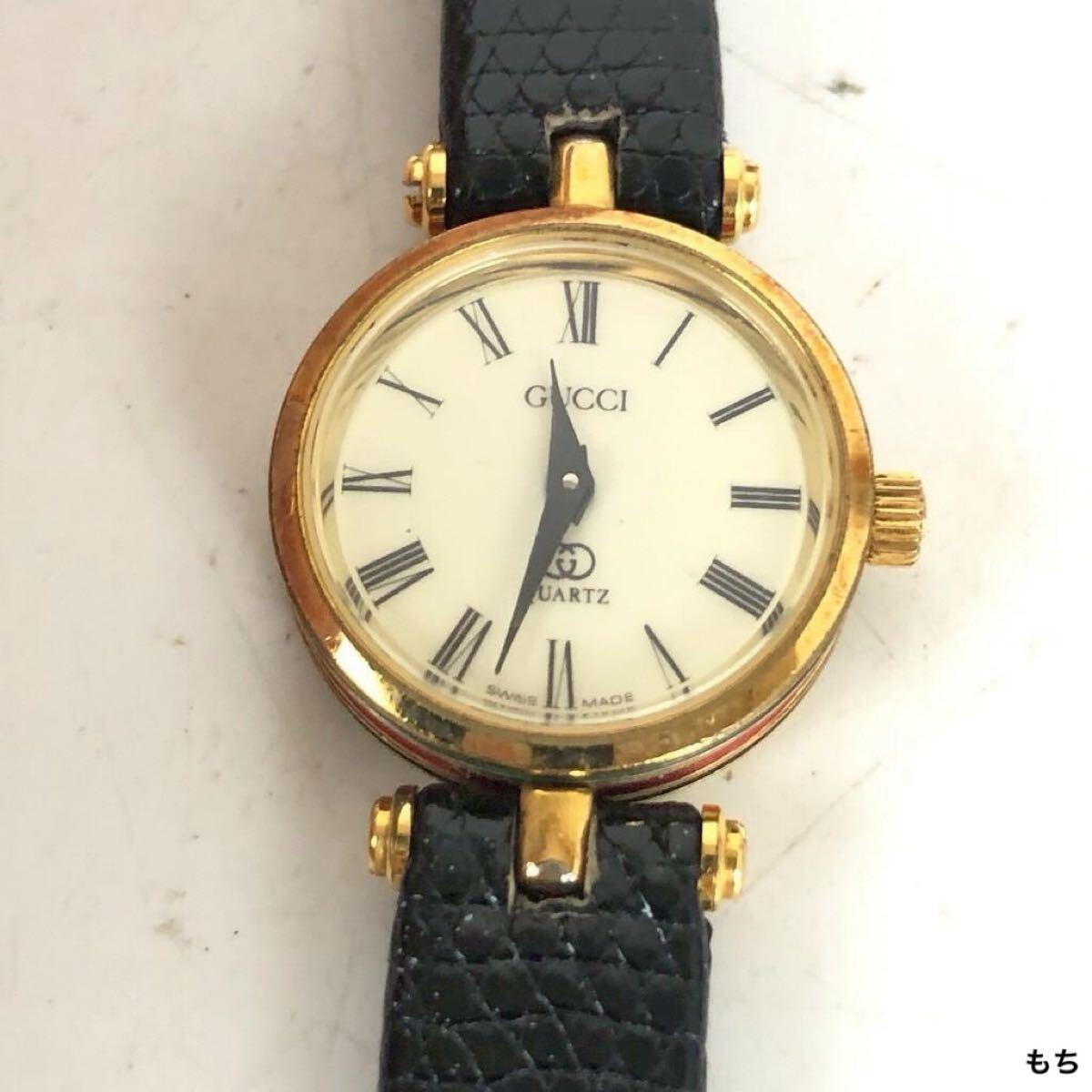 Used GUCCI Vintage Watch Roman Numerals Quartz Gold x Leather